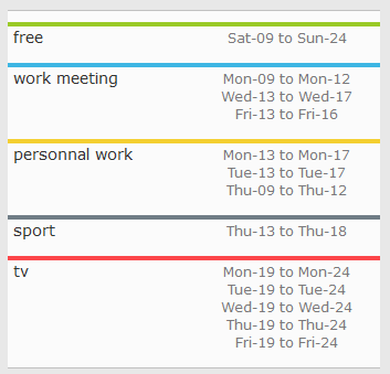 Week time sheet
